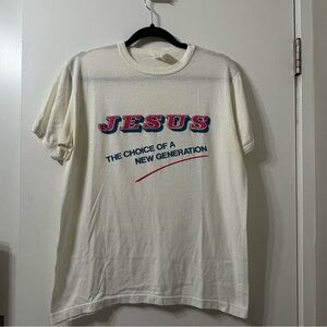 White short sleeve T-Shirt logo Jesus